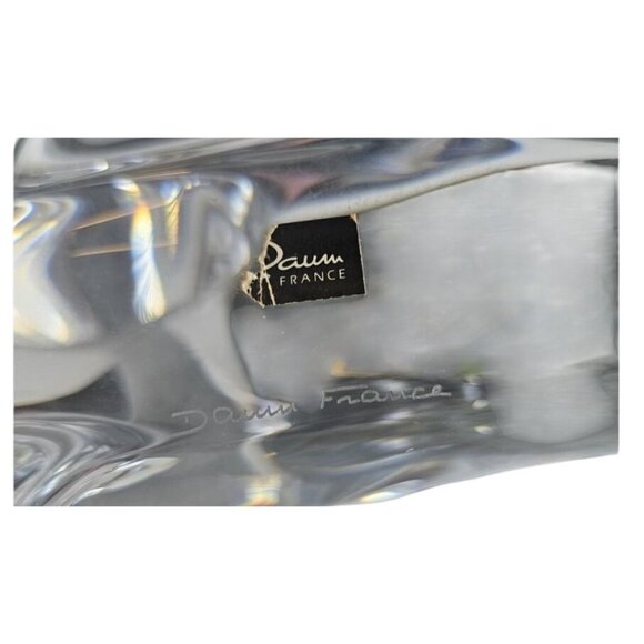 Daum France Crystal Dolphin Large Clear Signed 19" x 7" x 7.5"  READ - Picture 2 of 6